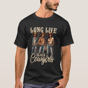 Lang lebe schwarze Cowgirls African American Weste T-Shirt
