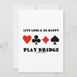 Lang leben und glücklich spielen Bridge vier Card  Einladung