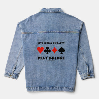 Lang leben und glücklich spielen Bridge vier Card Jeansjacke