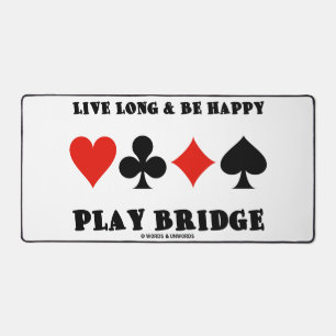 Lang leben und glücklich spielen Bridge vier Card Schreibtischunterlage