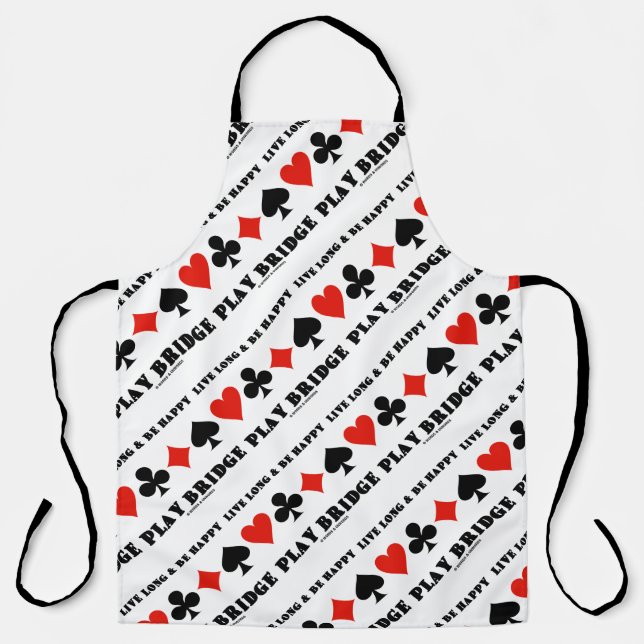 Lang leben und glücklich spielen Bridge vier Card  Schürze (Vorderseite)
