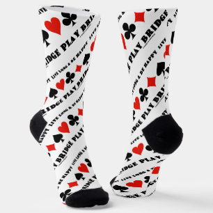 Lang leben und glücklich spielen Bridge vier Card  Socken
