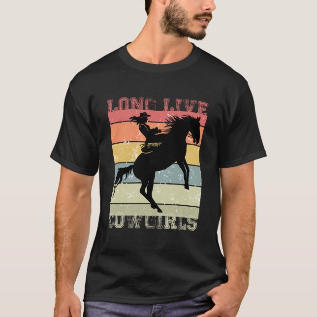 Lang lebende Cowgirls: Feiern Sie Western Style T-Shirt (Vorderseite)