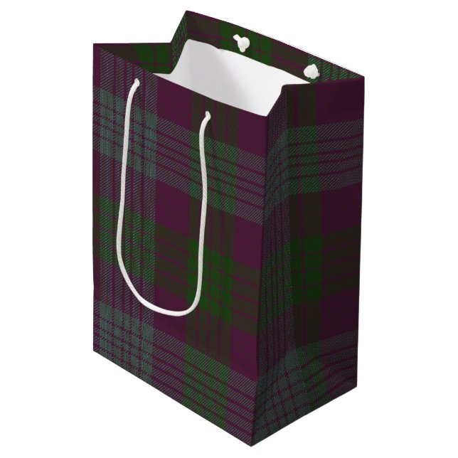 Lang Tartan Mittlere Geschenktüte (Vorderseite Schrägansicht)