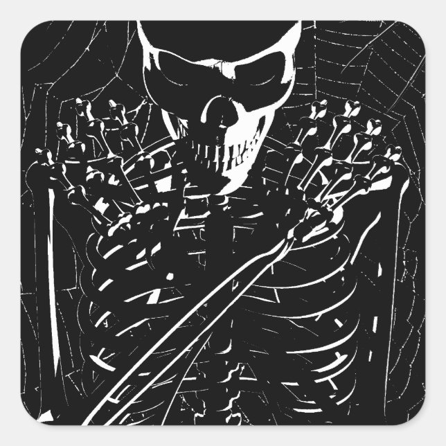 Lang - tote Skeleton Aufkleber (Vorderseite)