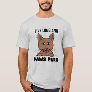 Lang und PAWS PURR Funny Cat Pub T Shirt