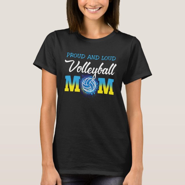 Lang und stolz Volleyball Mama Volleyball Cheer Ma T-Shirt (Vorderseite)
