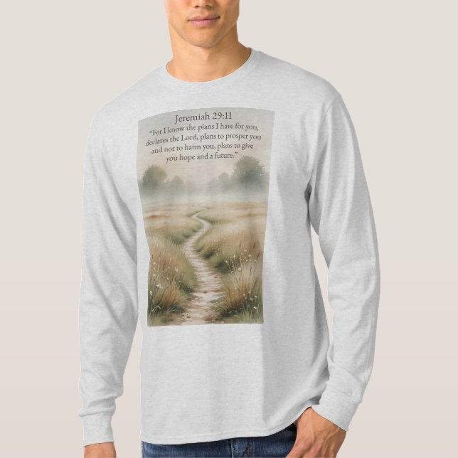 Langarm Herren T-Shirt Bibel Jeremia 29:11 (Vorderseite)