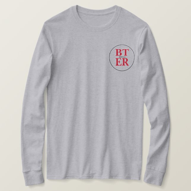 Langärm - schwarzer Druck T-Shirt (Design vorne)