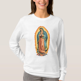 Langarm-Shirt für Frauen mit Bild der Jungfrau von T-Shirt