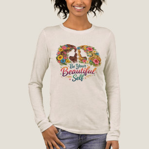 Langarm-Shirt „Sei deine schöne Selbst“ für Mädche Tri-Blend Shirt