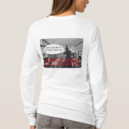 Langärmelige Frauen T, glückliche Halbwaschkatze T-Shirt