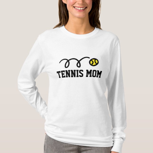 Langärmelige Tennis-Mama-Shirts für sportliche Müt T-Shirt (Vorderseite)