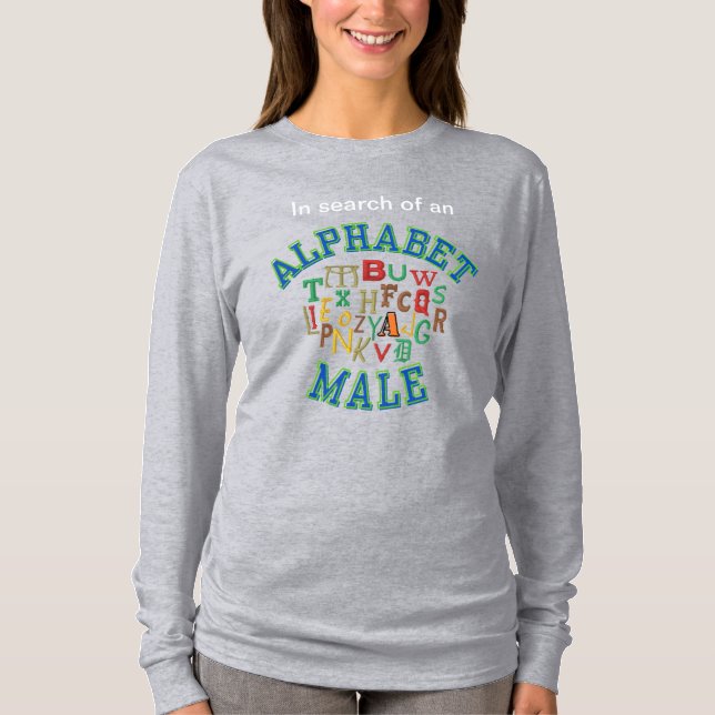 Langärmeliger ISO AlphaBet Männlicher T - Shirt (Vorderseite)