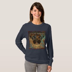 Langärmeliger Schwarzer Schmetterling T - Shirt