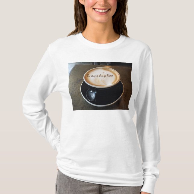 Langärmeliges Shirt mit Kaffee von Tony Cimino (Vorderseite)