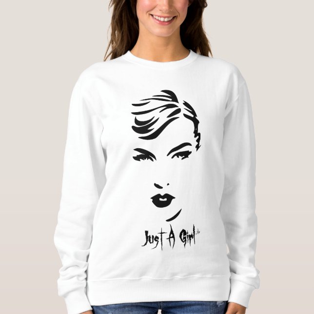Langarmshirt Just A Girl Sweatshirt (Vorderseite)