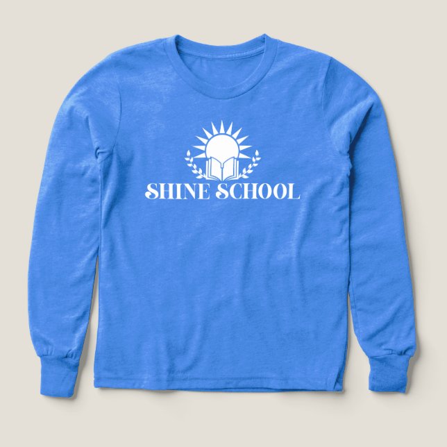 Langarmshirt weißes Logo für Kinder (Design Vorderseite)