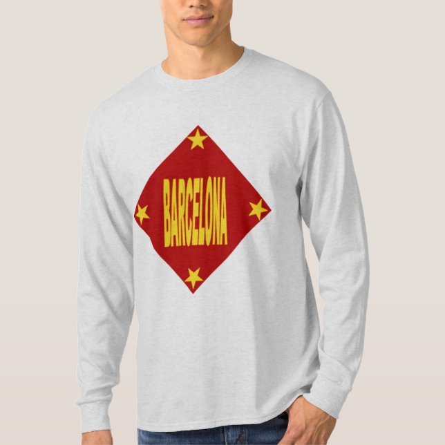 Langärtige T-Shirts Design BARCELONA (Vorderseite)