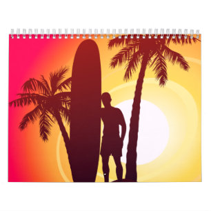 Langboard und Palmen Kalender