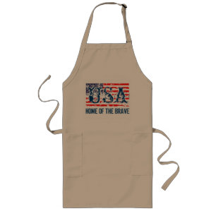 Lange amerikanische Flagge BBQ-Schürze Heim der Schürze