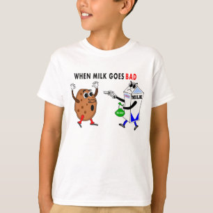 lange Ärmel T - Shirt lustige Milch und Cookie-Bil