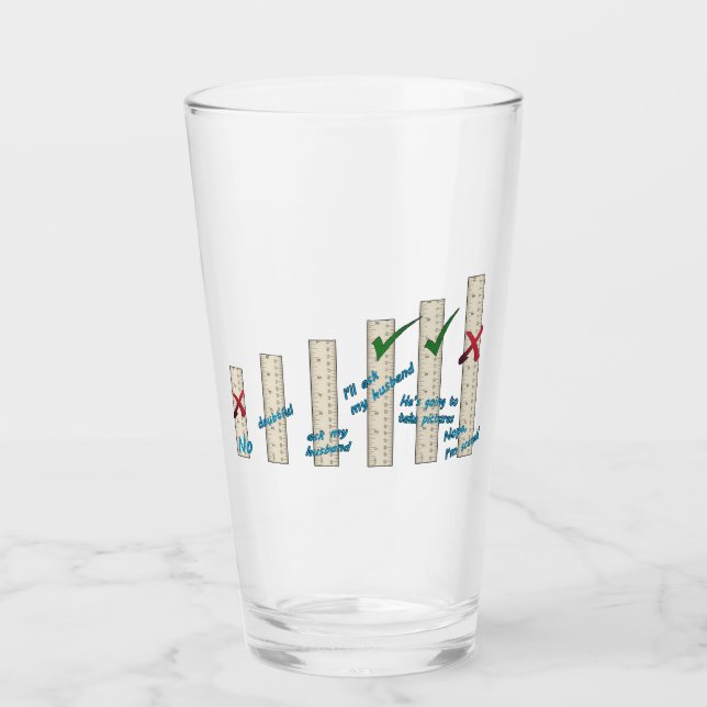 Länge der Maßstäbe humorvolle Präferenzen Glas (Vorderseite)