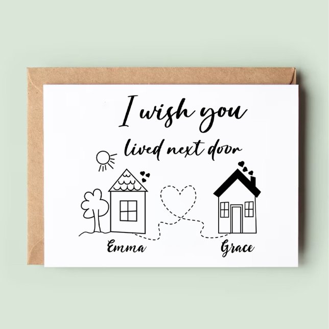 Lange Distanz Die besten Freunde Freundschaft Tren Einladung (Long Distance Best Friends Friendship Trendy Card)