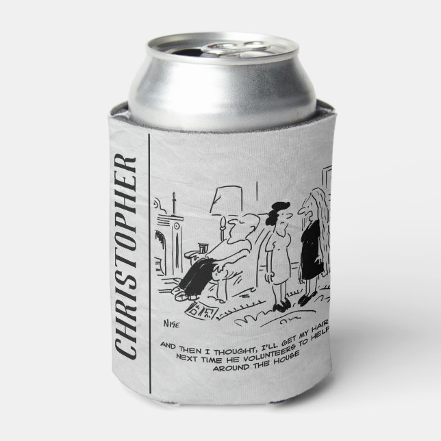 Lange Frisur ohne Haarschnitt oder Haarstyling Dosenkühler (Kanne Vorderseite)