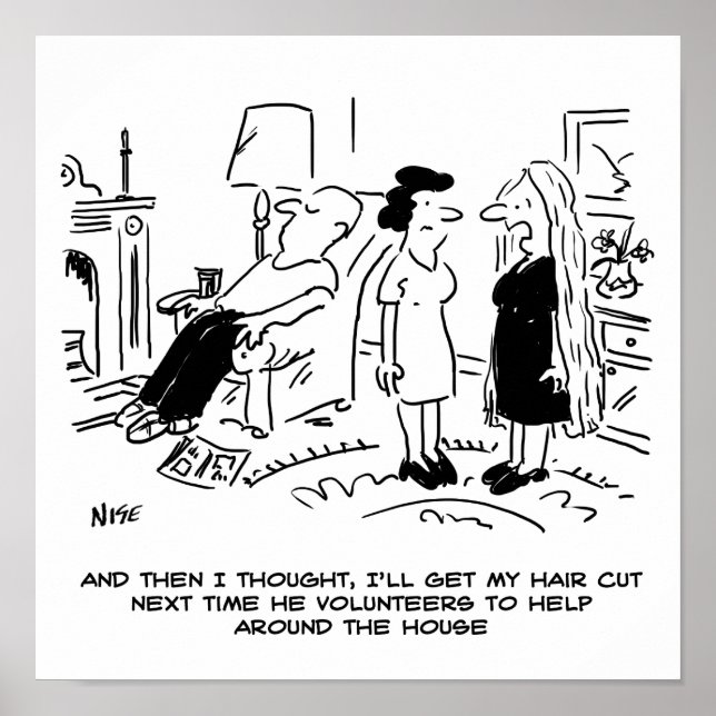 Lange Frisur ohne Haarschnitt oder Haarstyling Poster (Vorne)