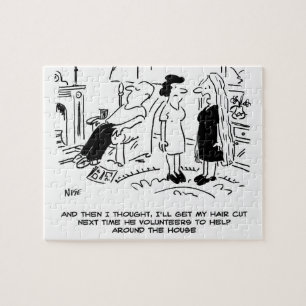 Lange Frisur ohne Haarschnitt oder Haarstyling Puzzle