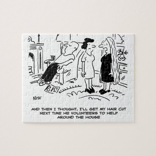 Lange Frisur ohne Haarschnitt oder Haarstyling Puzzle (Horizontal)