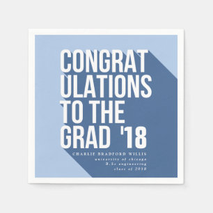 LANGE GLÜCKWUNSCH ZUR GRAD NAVY SERVIETTE