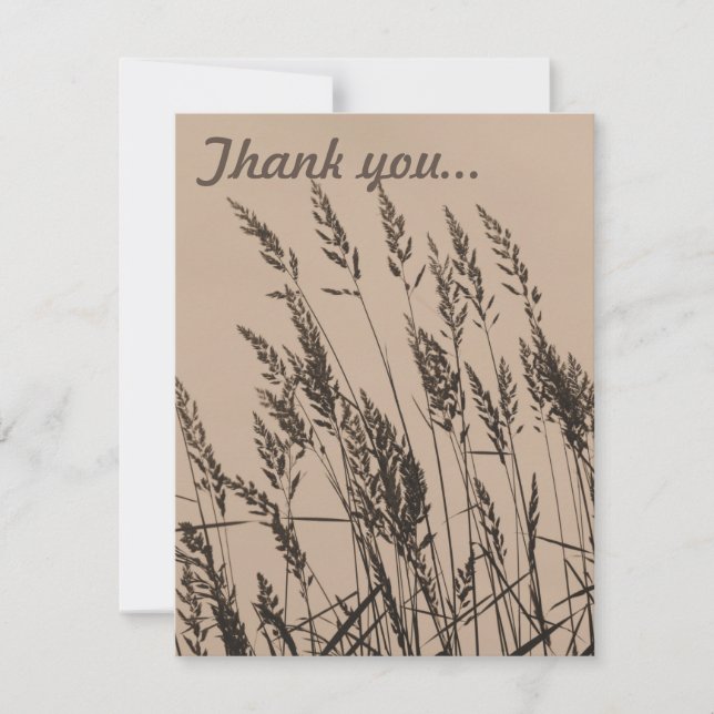Lange Gras bei Dämmerung Dankeskarte (Vorderseite)