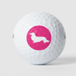 Lange Haare Dackel Rosa Golfer Geschenk Golfball