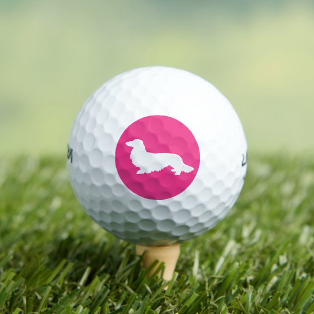 Lange Haare Dackel Rosa Golfer Geschenk Golfball (Insitu T-Shirt)