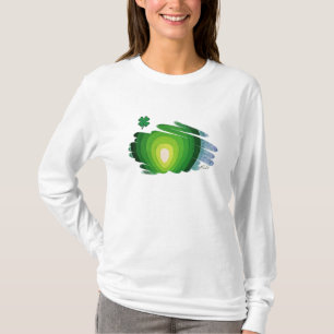 Lange Hülsen der Damen-Hoody, immergrünes T-Shirt