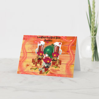 Lange Hunde und Wurzelbierbuddies Grußkarte Karte