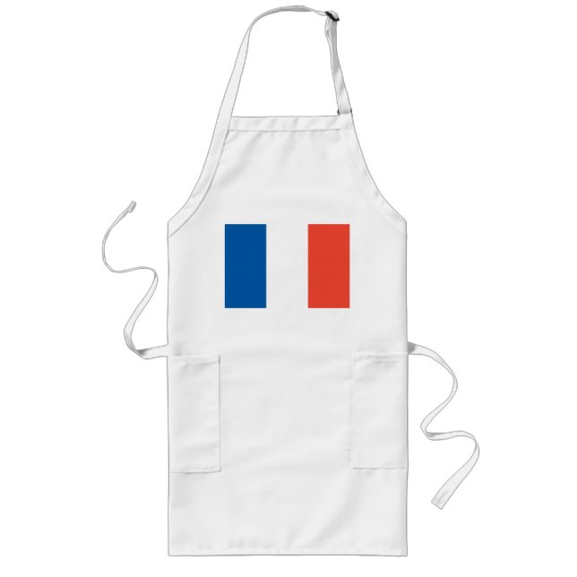 Lange Küchenschürze mit Frankreich Fahne Schürze (Vorne)