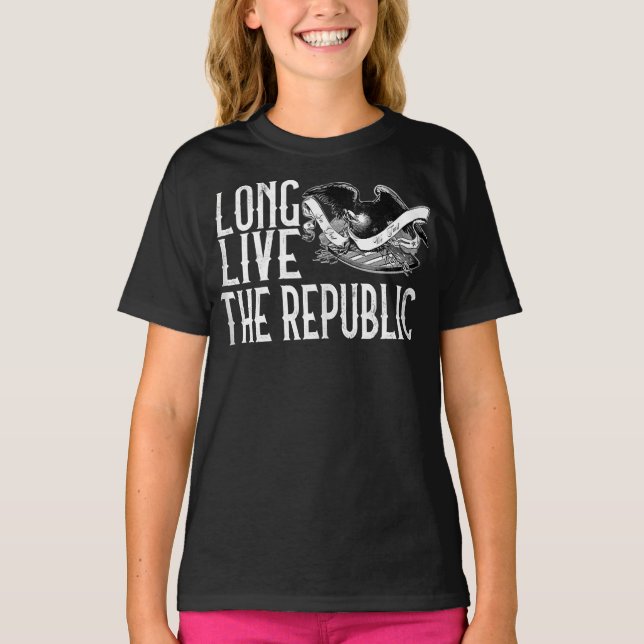 LANGE LEBEN DIE REPUBLIK - mit Adler & Banner T-Shirt (Vorderseite)