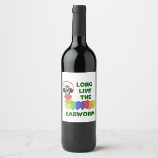 LANGE LEBEN SIE DAS ERDWORT MIT Rainbow Ears Weinetikett