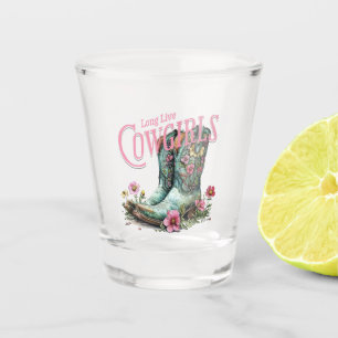 Lange Live-Cowgirls Blumencowboy Stiefel Schnapsglas
