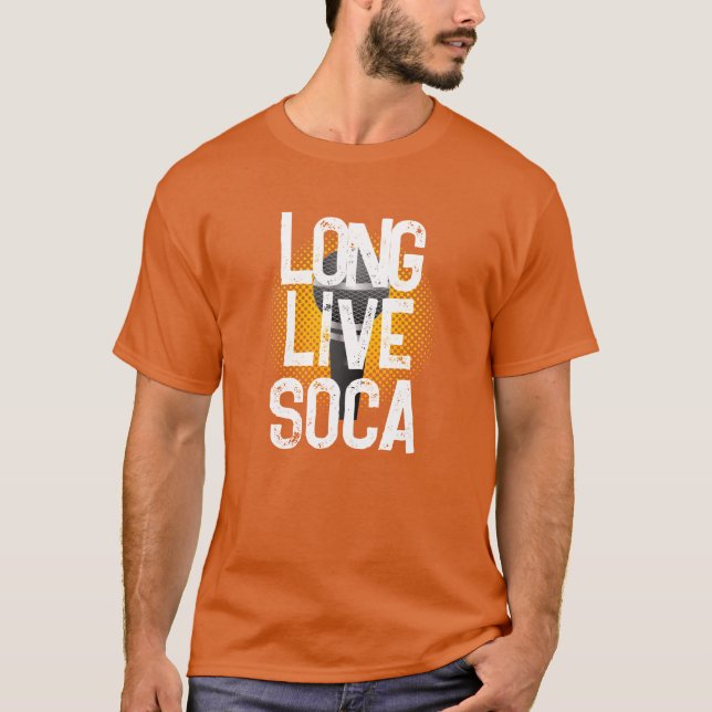 LANGE LIVE SOCA in Grunge White Text T-Shirt (Vorderseite)