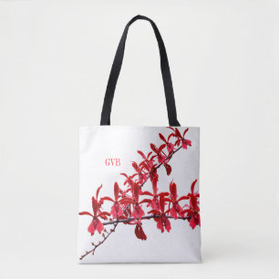 "Lange rote Orchideen-treffend" Taschen-Weiß