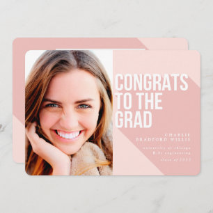 LANGE SCHATTEN GLÜCKWUNSCH ZUM GRAD BLUSH PINK EINLADUNG