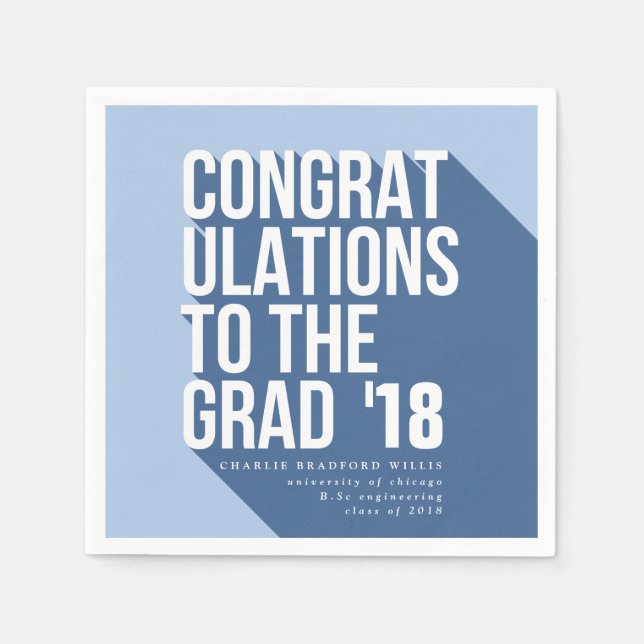 LANGE SCHATTEN-GLÜCKWUNSCH ZUM GRAD-KANAL SERVIETTE (Vorderseite)