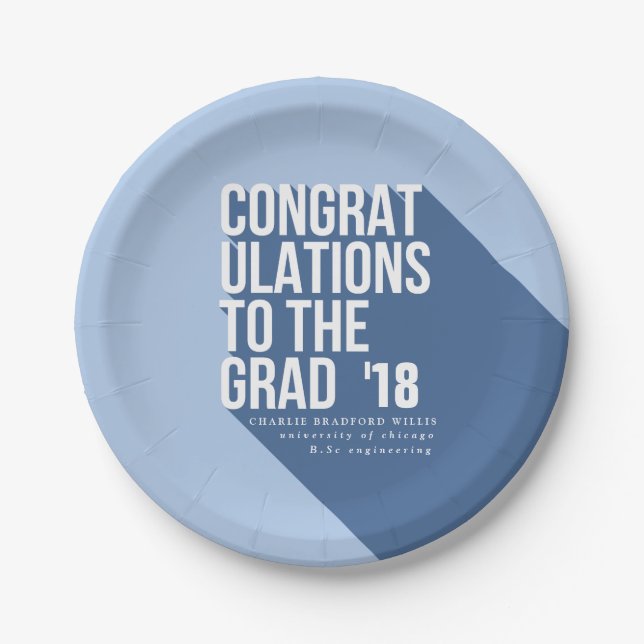 LANGE SCHATTENGLÜCKWÜNSCHE BIS ZUM GRAD PAPPTELLER (Vorderseite)