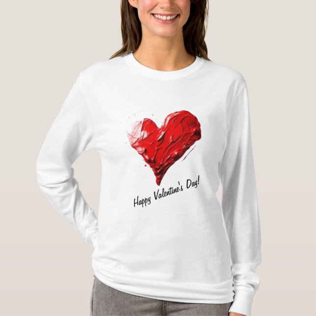 Lange Schlange T - Shirt Valentinstag (Vorderseite)