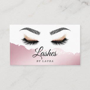 Lange schöne Lashes Augen und Brows Hand gezogen Visitenkarte