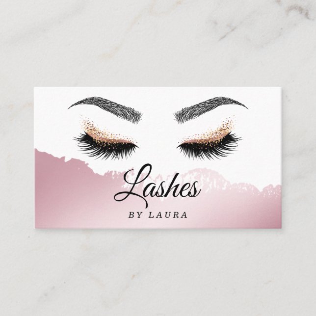Lange schöne Lashes Augen und Brows Hand gezogen Visitenkarte (Vorderseite)